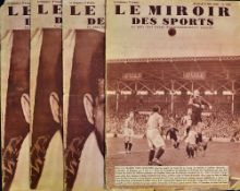 Collection of 4x Le Miroir des Sports newspapers in French relating to 1938 World Cup with some wear