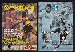 European Super Cup Final football programmes including 1997/98 Borussia Dortmund v Barcelona 2nd Leg