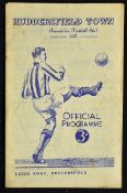 1950-51 Huddersfield Town v PSV Eindhoven football programme date 9 May Festival of Britain, missing