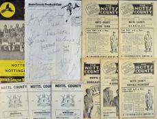 Selection of Notts. County 1950s programmes to include 1954/55 Luton Town 1955/56 Barnsley,
