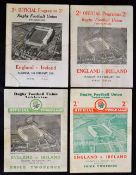 4x 1930s England v Ireland rugby programmes to incl '31 Ireland winning 6-5, '33 England winning