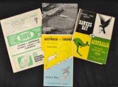 1972 Australia Tour to New Zealand and Fiji rugby programmes including v Taranaki 12th Aug, v Hawkes