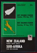 1970 New Zealand Rugby tour to South Africa programme - for the 4th test match v South Africa played