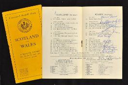 1947 Scotland v Wales signed rugby programme played at Murrayfield 1st February and signed by 12 the