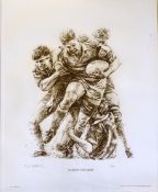 Rugby signed ltd ed print - titled "Against The Odds" by Terence Gilbert published 1993 limited