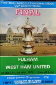 Collection of FA Cup final football programmes 1975-1984 including replays, all in official