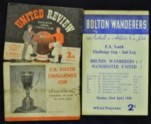 Manchester United Youth 1954/55 West Bromwich Albion football programme (FA Youth Cup Final) (