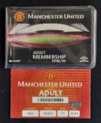 1998/1999 Manchester United Adult Membership season ticket for the treble season. This season ticket