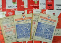 Complete collection England v Wales rugby programmes (H) & (A) from 1950-1986 a complete run of
