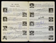 Rare 1973 Wales Rugby tour to Canada signed programme - vs British Colombia played on 26th May at