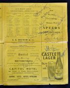 Rare 1964 Wales rugby tour to South Africa signed programme - v Orange Free State played on