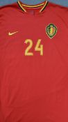 Euro 2008 Thomas Vermaelen Belgium match issue football shirt home strip with Nike sponsor and