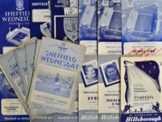 Collection of Sheffield Wednesday football programmes to include 1951/52 Rotherham Utd 1953/54 Aston