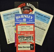 Postponed football match programme selection to incl Tottenham Hotspur v Manchester Utd 1963/1964 (