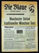 1961/1962 Bayern Munich v Manchester United football programme dated 9 August 1961 pre-season tour