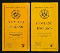 1946 and 1948 Scotland v England rugby programmes - to incl original single folded sheet programme