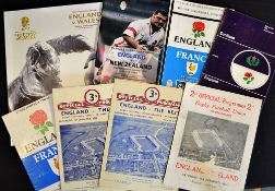 Various England rugby programmes from the 1931 onwards to v Ireland '33 (cover scuffed), v The