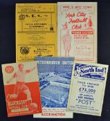 Accrington Stanley aways 1960/61 football programmes including Aldershot, Preston North End (FAC),