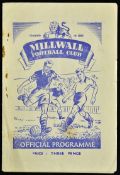 1950-51 Millwall v Dundee United football programme date 12 May Festival of Britain, scores