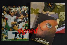 3x various Rugby books incl 2x signed to incl -"The Story of The Rugby World Cup South Africa