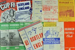 Selection of 1950s Scottish football programmes to include 1945 Rangers v Moscow Dynamo, 1958