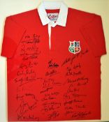 1974 British Lions rugby tour to South Africa signed shirt - authentic British Lions short sleeve