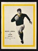 1968 British Lions v South Africa rugby programme for the 3rd test played at Newlands Cape Town 13th