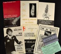 1967 and 1978 New Zealand Rugby Tour to UK rugby programmes to incl v Midlands London and Home