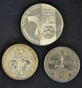 1970 World Cup in Mexico collection of three medals: 1. to the obverse showing the World Cup trophy,