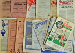 Selection of 1940s mixed football programmes including 1942 War Cup Semi Final Wolves v Manchester