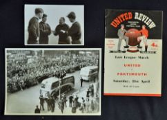 1955/56 Manchester United v Blackpool football programme championship deciding match with United