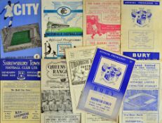 1950s onward Accrington Stanley away football programmes 1958/59 Bury, Tranmere Rovers, Southend