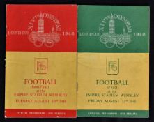 1948 Olympic Games football tournament Sweden v Denmark (Semi-Final) and Sweden v Yugoslavia (Final)