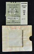 1966 World Cup Semi-Final ticket West Germany v USSR at Goodison Park date 25 July 1966, comes in