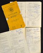 1949 and 1953 Scotland vs Wales rugby signed programmes - to incl '49 centre page only signed by