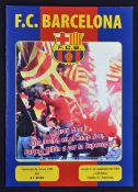 1988/9 European Super Cup Final Barcelona v AC Milan football programme 23 Nov at the Nou Camp,