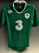 2015 Ireland v Wales rugby international players worn shirt - No 15 short sleeve shirt issued and