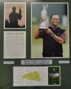 Signed Tiger Woods Golf Display signed to a 2006 Scorecard at Royal Liverpool, Hoylake 2006,