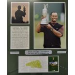 Signed Tiger Woods Golf Display signed to a 2006 Scorecard at Royal Liverpool, Hoylake 2006,