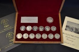 Rare 1974 The World Golf Hall of Fame Enshrinees Silver Medallion Presentation Cased Set - this