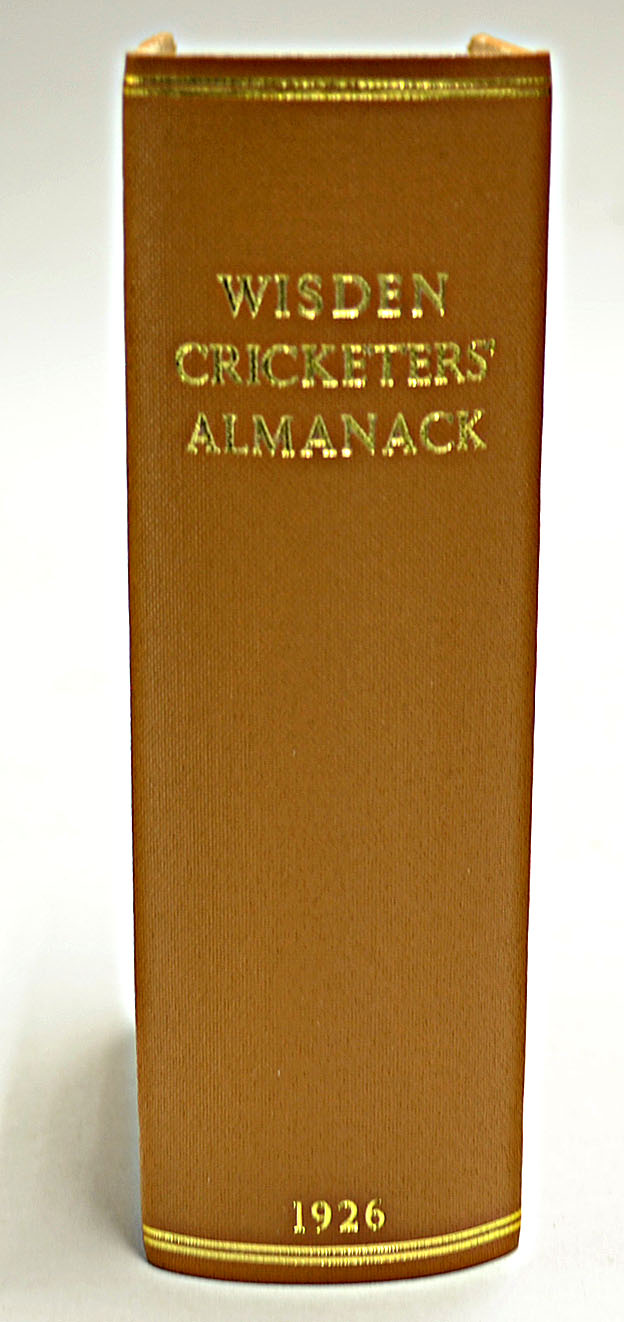 1926 Wisden Cricketers' Almanack - 63rd edition complete with the original wrappers, rebound in