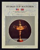 1975 Ryder Cup Signed Programme extensively signed by players such as Trevino, Irwin, Littler,
