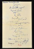 1954 First Pakistan cricket team tour to UK signed album page - laid down on card and signed by 18