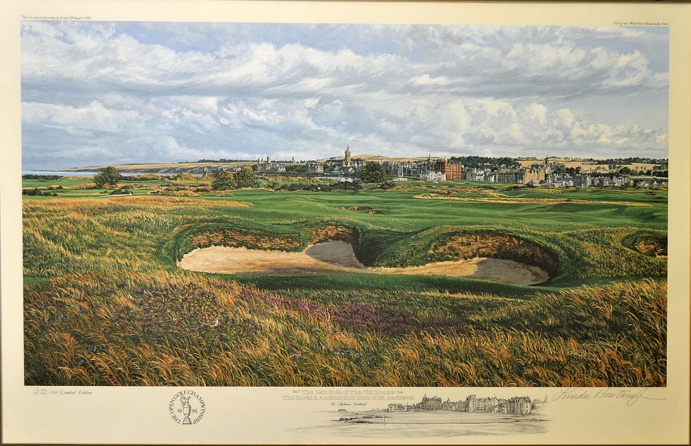 Hartough, Linda signed - "1995 The 14th Hole Of The Old Course - The Royal And Ancient Golf Club
