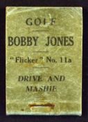 Early Bobby Jones Flicker Book entitled 'Golf Bobby Jones Drive and Mashie' No. 11a, containing