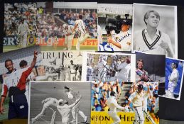 Collection of England Cricket Test players signed photographs (14) - mostly press colour action