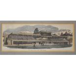 Early Lords Cricket Ground coloured lithograph - titled New Grand Stand Lord's Ricket Ground - c.