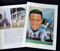 Brian Lara (West Indies and Warwickshire) signed cricket book and colour print- to incl the book