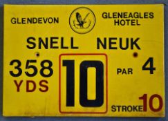 Gleneagles Hotel 'Glendevon' Golf Course Tee Plaque Hole 10 'Snell Neuk' produced in a heavy duty