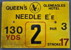 Gleneagles Hotel 'Queens' Golf Course Tee Plaque Hole 2 'Needle E'e' produced in a heavy duty